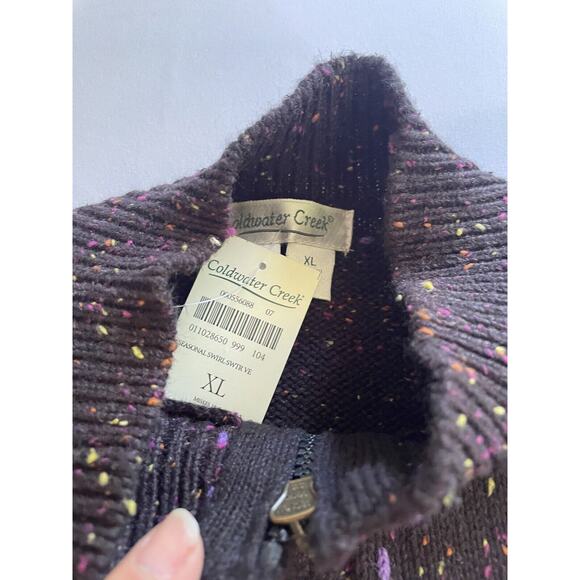 COLDWATER CREEK SEASONAL SWIRL SLEEVELESS FULL ZIP SWEATER VEST SIZE XL -NWT - Picture 7 of 7